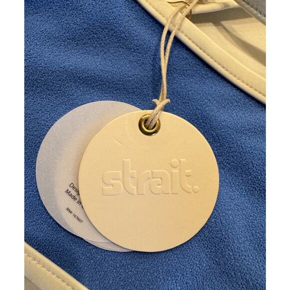 Strait The Label Bikini Top Women’s Size Medium Daze Blue Crush Terry Sporty - Picture 5 of 6